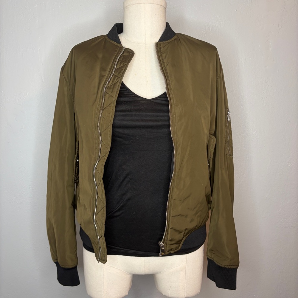 Zara Olive  Bomber Jacket